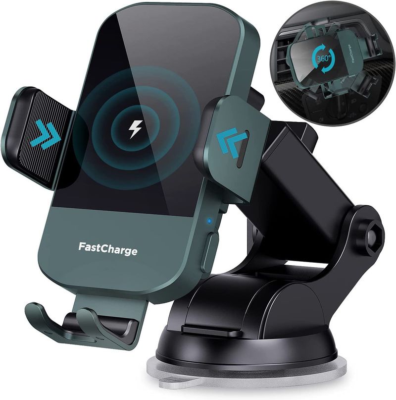 Car Wireless Charger 15W Fast Charging Automatic Clamping Car Charger Phone Holder Windshield_autovado.com