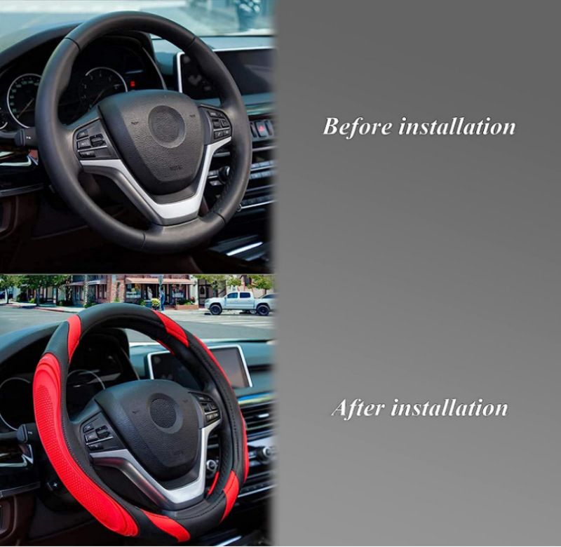 Fashionable Stitching Of Steering Wheel Available In All Seasons, Leather , Concave And Convex Massage, Car Handle_autovado.com