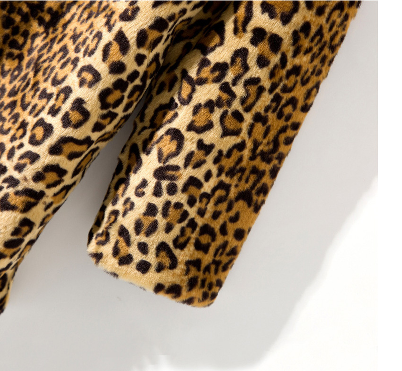 Women's fur coat women's mid-length suit collar sexy leopard print coat_autovado.com