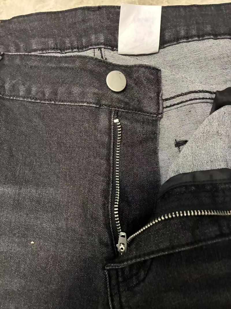 Men's Y2K Distressed Denim Jeans - Star Print Paint Splatter & Foil Design, Straight Leg Retro Streetwear_autovado.com