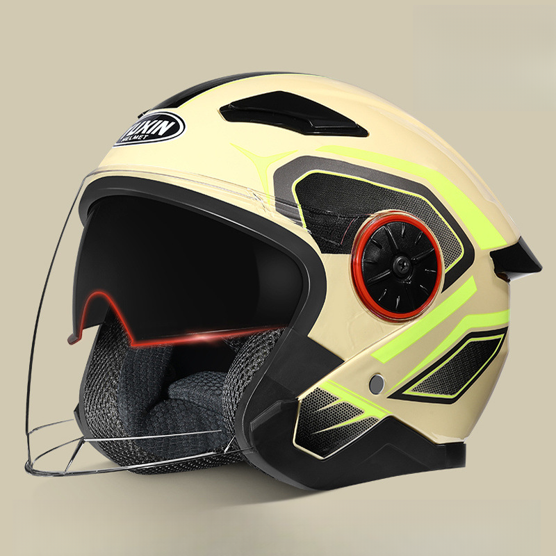 New National Standard Electric Vehicle Women's Four Season Universal Winter Anti Fog And Warm Half Helmet, Men's Double_autovado.com