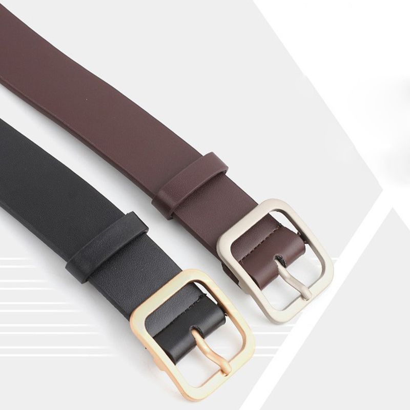 HOT PU Leather Belt Women Square Pin Buckle Black Belts for Jeans Pants Chic Brand Vintage Strap Female Waistband_autovado.com