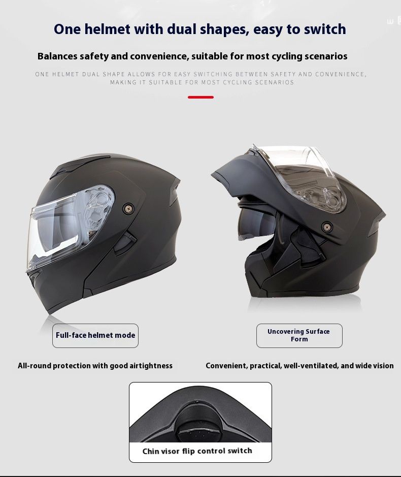 Modular Motorcycle Helmet – Flip-Up Full Face Helmet With Dual Visor & Bluetooth (Matte Black/Gloss White/Cement Grey, Multi-Size)_autovado.com