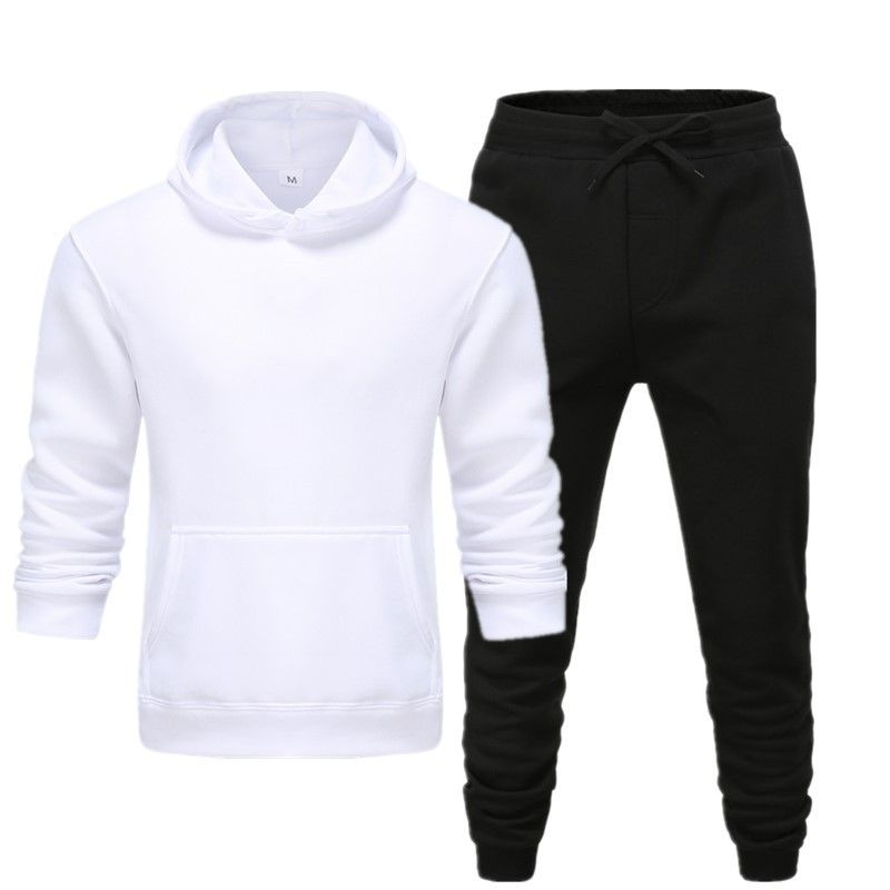 Men's Clothing men's casual sports fitness solid color sweatshirt suit hooded sweatshirt_autovado.com