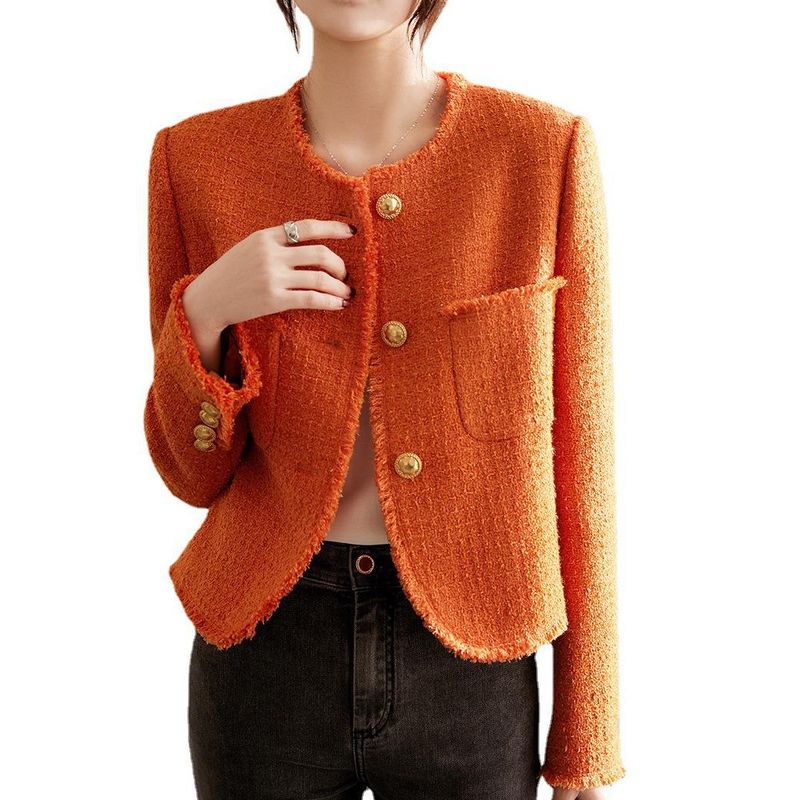 Women's Clothing Early spring fashion colors wool jacket tweed jacket _autovado.com