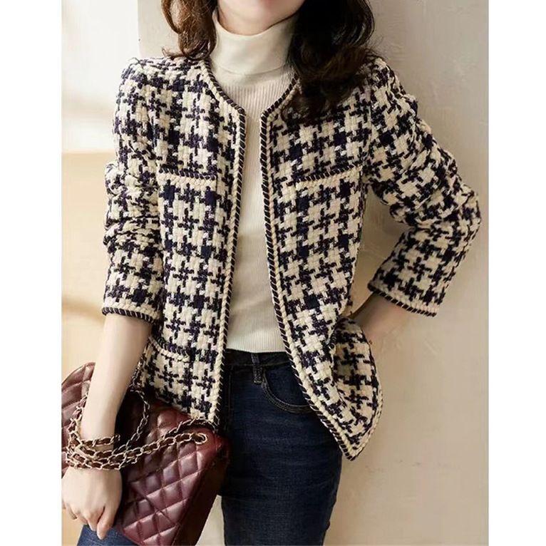Women's Clothing Wool tweed jacket spring and autumn short style fashionable_autovado.com