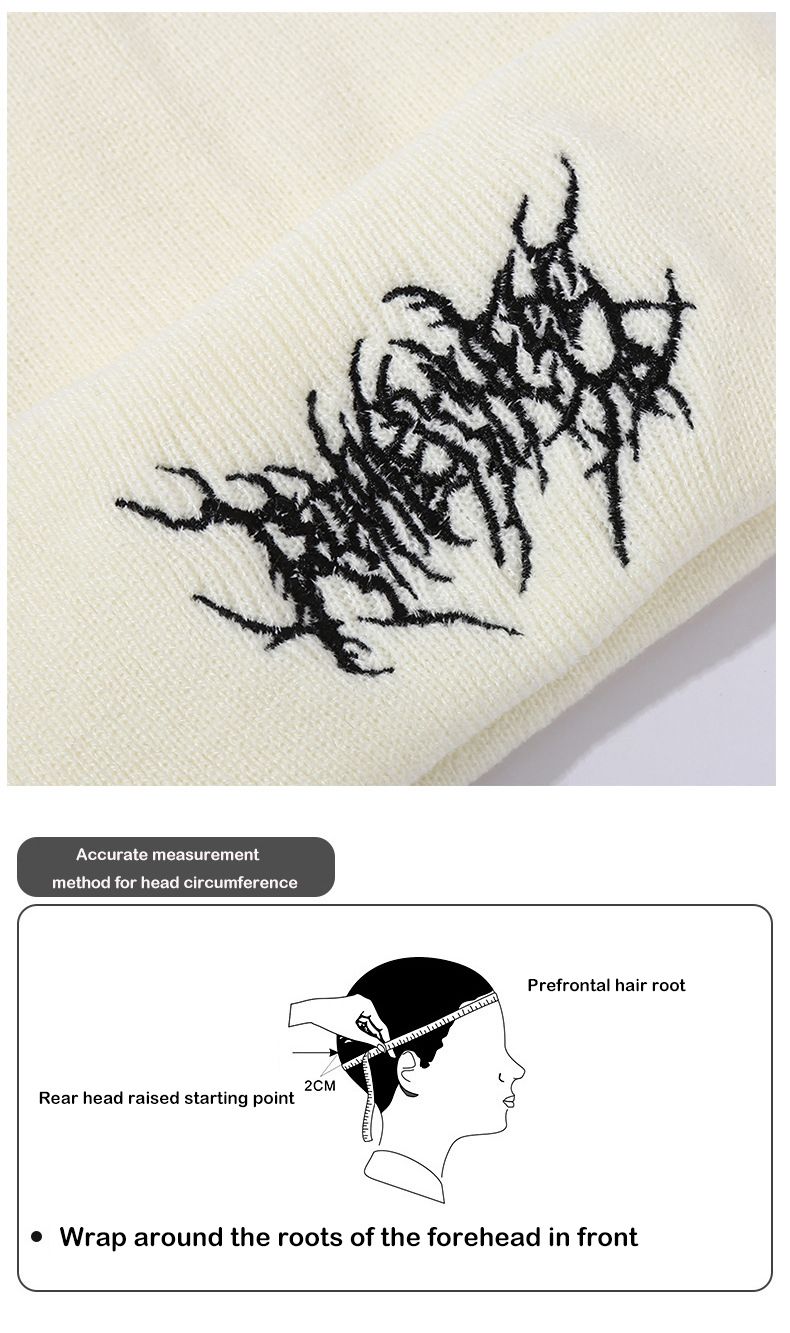 Hot Sale Women Men Winter Gothic Street Punk Knitted Hood Caps 100% Cotton Fashion Keep Warm Skull Hats_autovado.com
