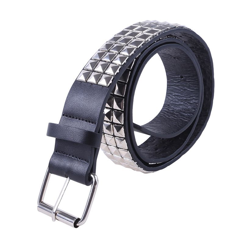 HOT Shiny Pyramid Fahion Rivet Men&Women' Studded Belt Punk Rock With Pin Buckle Hardware Jean Deigner Female Wait_autovado.com