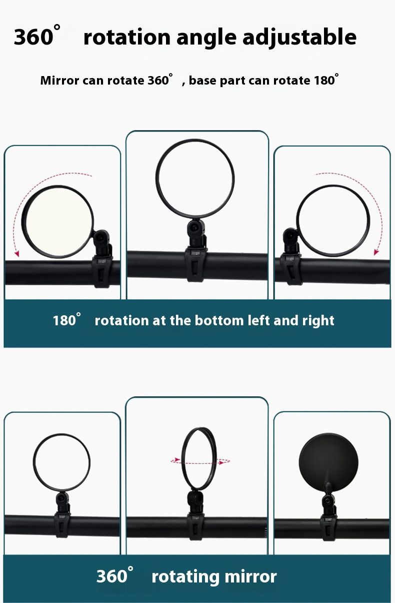 Universal Bike Rearview Mirror - Wide-Angle Convex Glass Mirror For E-Bikes & Mountain Bikes (Round/Oval, 1-Pack/2-Pack)_autovado.com