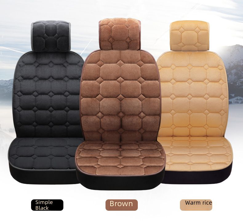 plush front single seat car seat cushion warm breathable bus car seat universal_autovado.com