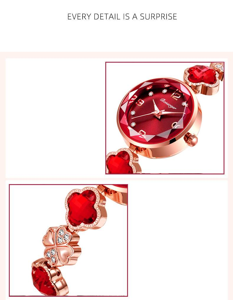 Women's Watch Four-leaf Clover Charm Quartz Bracelet Watch Luxury Rhinestone Analog Stainless Steel Waterproof Wrist Watch _autovado.com