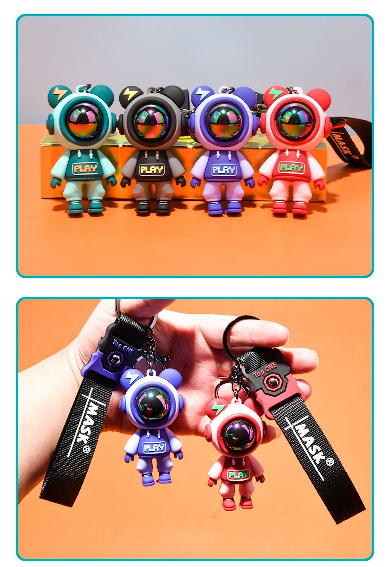Fashionable Lightning Bear Keychain Key Accessories Metal Ring Keychain Student Stationery Bag Decoration Keychain_autovado.com