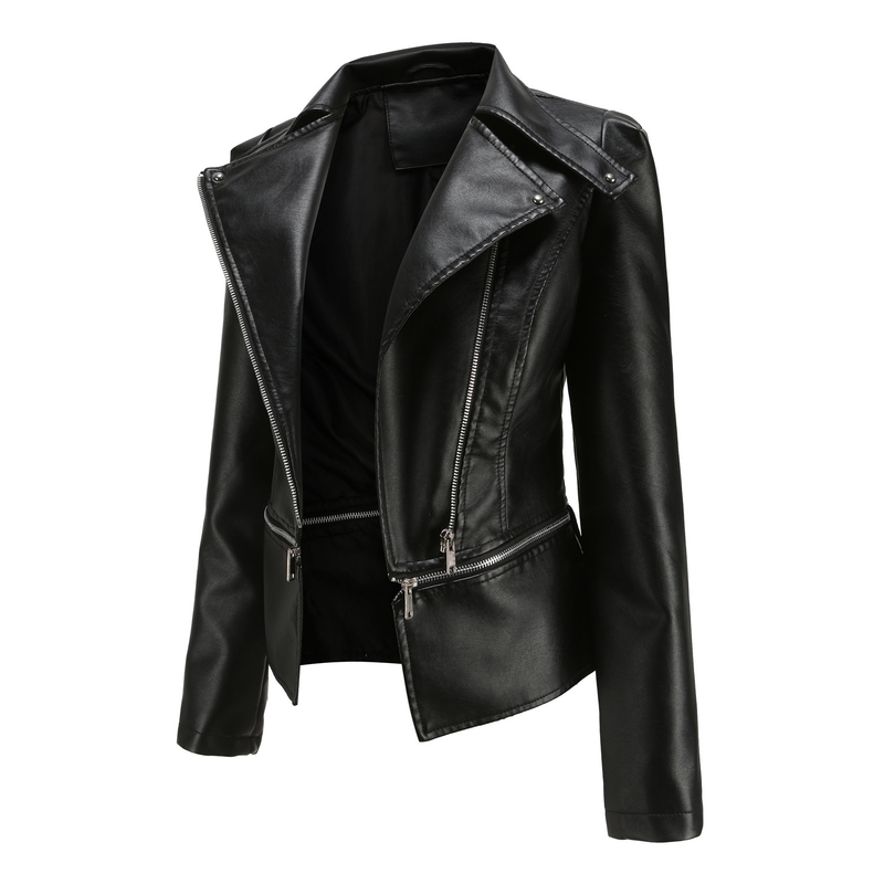 Women's Clothing Leather Jacket With Detachable Hem Fashion Casual Jacket_autovado.com
