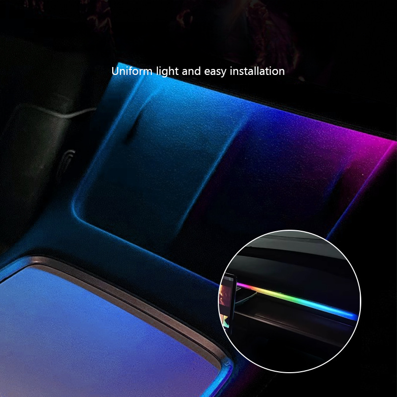 Applicable For Tesla Model 3/Y Dynamic Shadow Dashboard Colorful Ambient Non-Destructive Central Control Air Vent LED_autovado.com