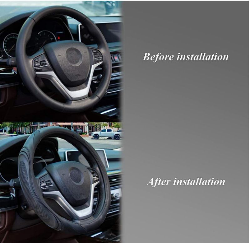 Fashionable Stitching Of Steering Wheel Available In All Seasons, Leather , Concave And Convex Massage, Car Handle_autovado.com
