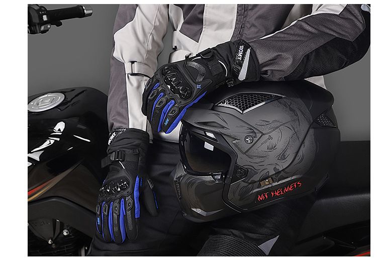 Winter Motorcycle Waterproof Warm All-Season Riding Motorbike Rider Anti-Fall Off-Road Thickened Long Gloves For Men_autovado.com