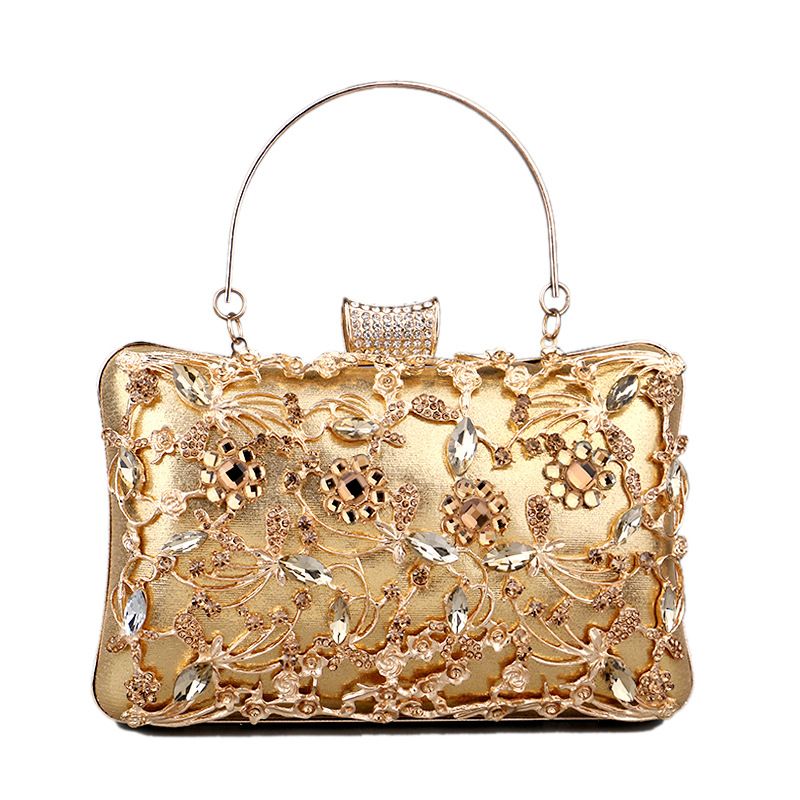 Popular diamond-encrusted dinner bag, European and American women's retro banquet bag, hand-held versatile dress evening bag_autovado.com