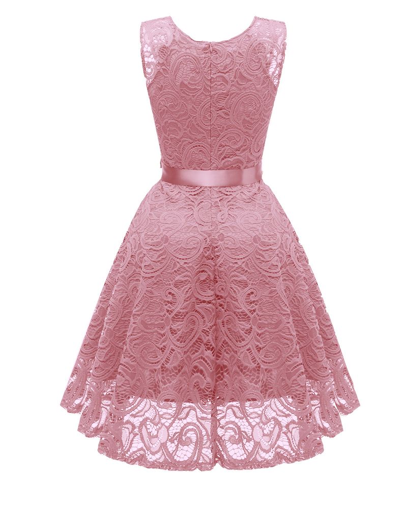 Women's Nordic small fresh V-neck mature women's big swing lace women's dress_autovado.com