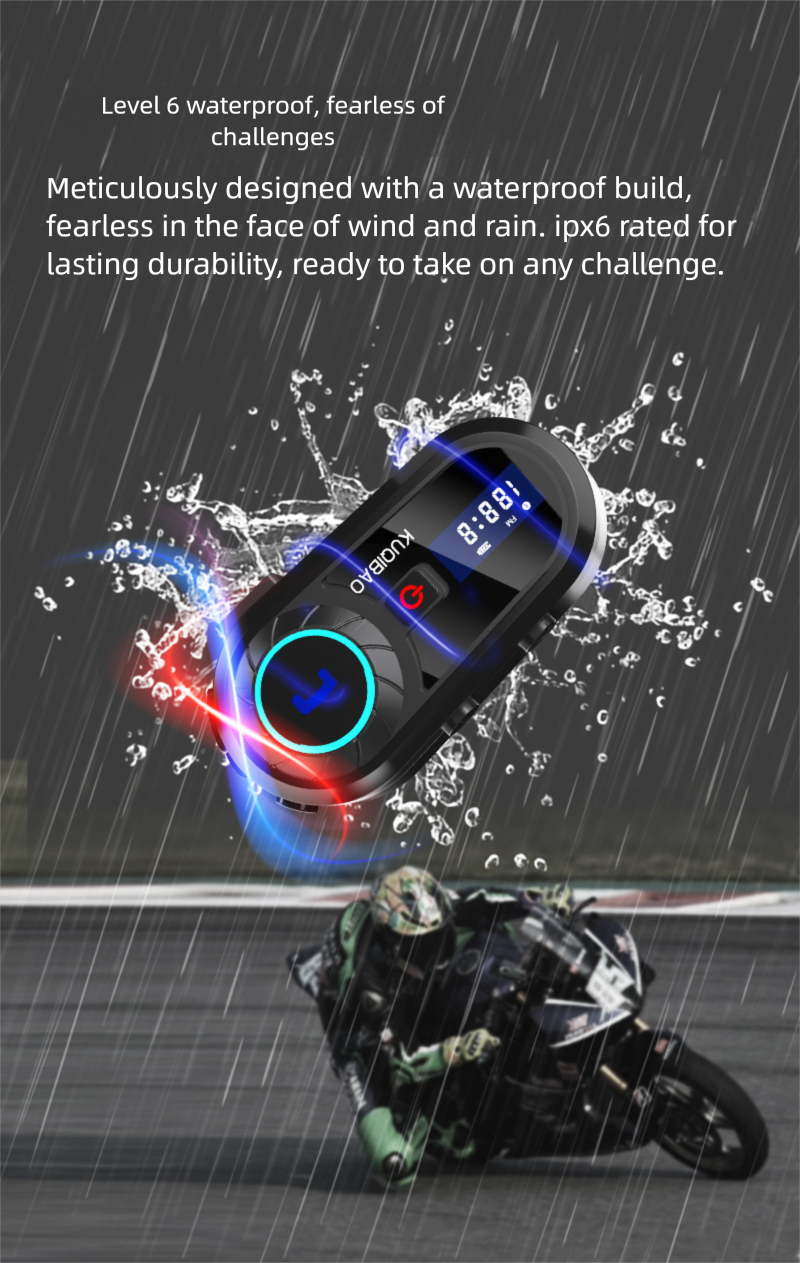 Cool Riding Treasure Bluetooth Headset Motorcycle With Screen Full And Half Helmet Long Battery Life Rider Waterproof_autovado.com