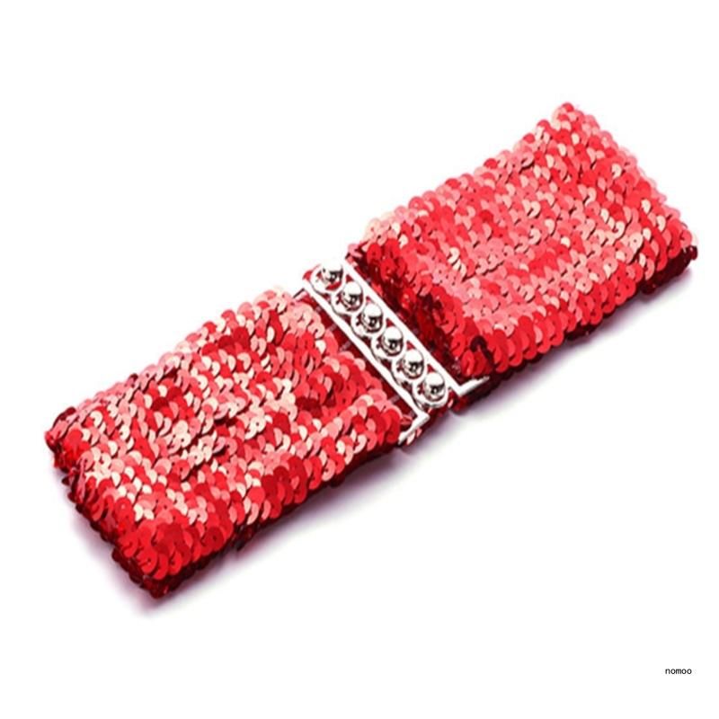 HOT Cowboy Bling Full Sequins Elastic Eye-Catching Belt for Adult_autovado.com