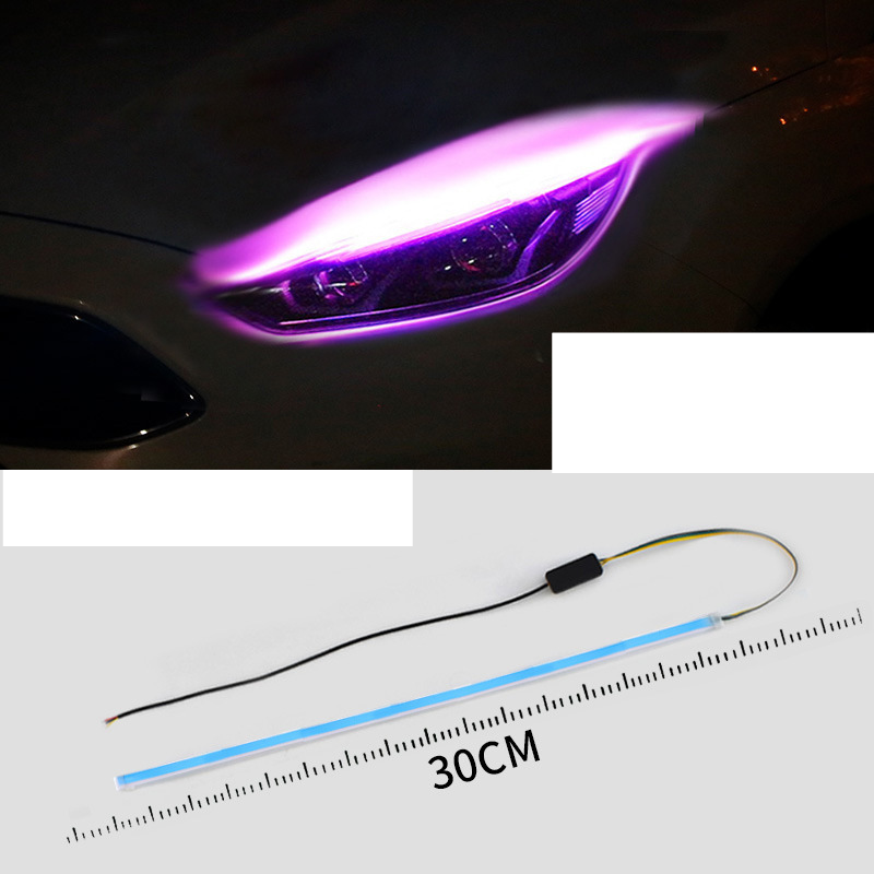 Daytime running light water turn light Universal Light guide strip car modification decorative light strip led super bright light strip_autovado.com