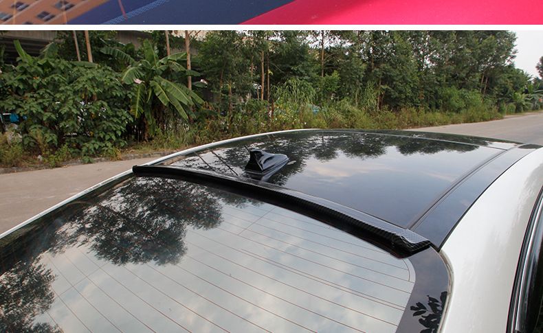 Car 3D Pattern Rubber Spoiler No Drilling Required Universal Carbon Fiber Diffuser Anti-Collision Strip_autovado.com