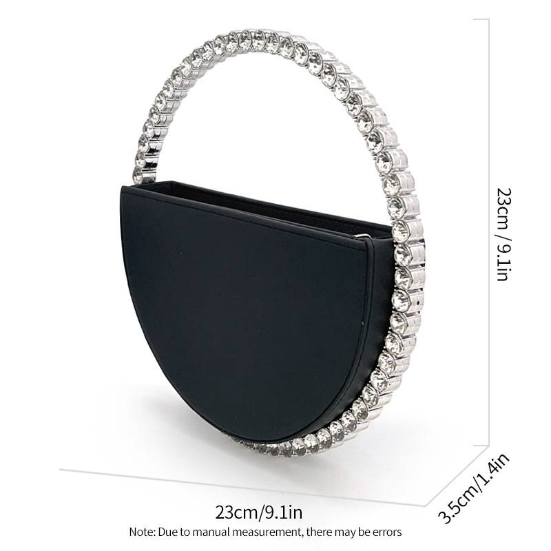 Round Crystal Diamond Bag Sparkling Clutch Bag Internet Celebrity Same Purse Little Fairy Bag Girl Small Bag_autovado.com