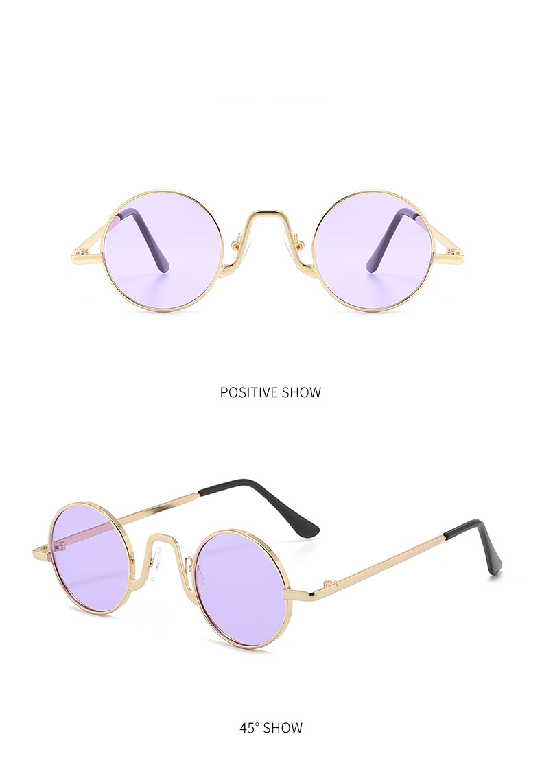 Unisex Prince Mirror Steampunk Retro Small Round Sunglasses Small Frame Sunglasses Glasses_autovado.com