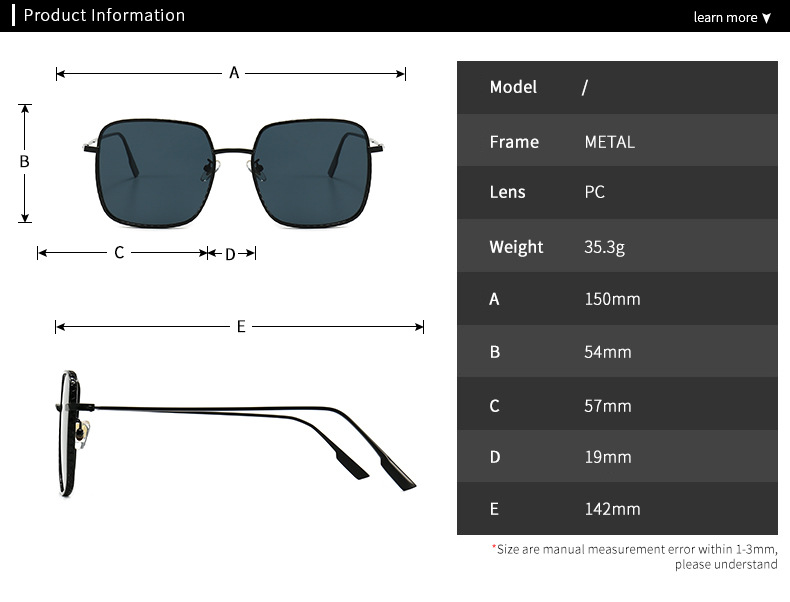 new modern retro square frame sunglasses INS style street style big-name sunglasses 8030_autovado.com