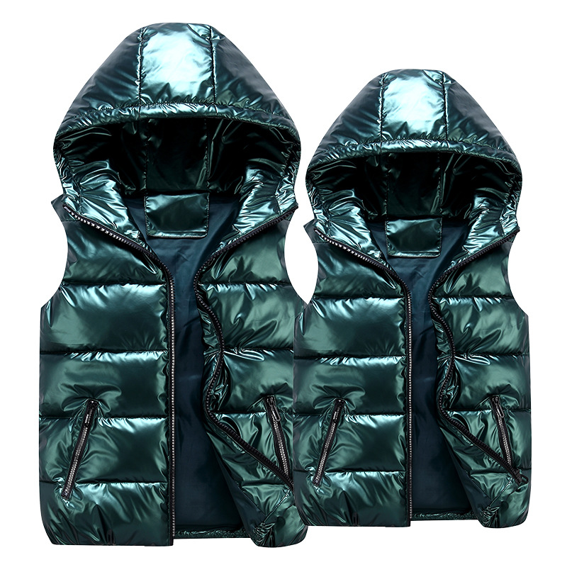Women's fashion thickened hooded slim waistcoat cotton couple vest_autovado.com