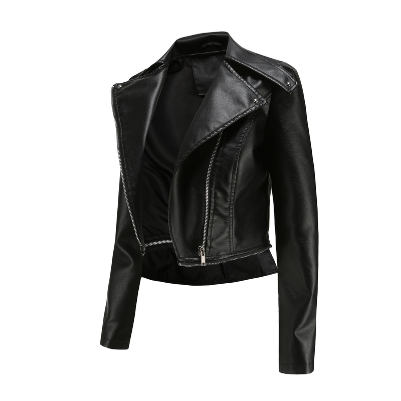 Women's Clothing Leather Jacket With Detachable Hem Fashion Casual Jacket_autovado.com