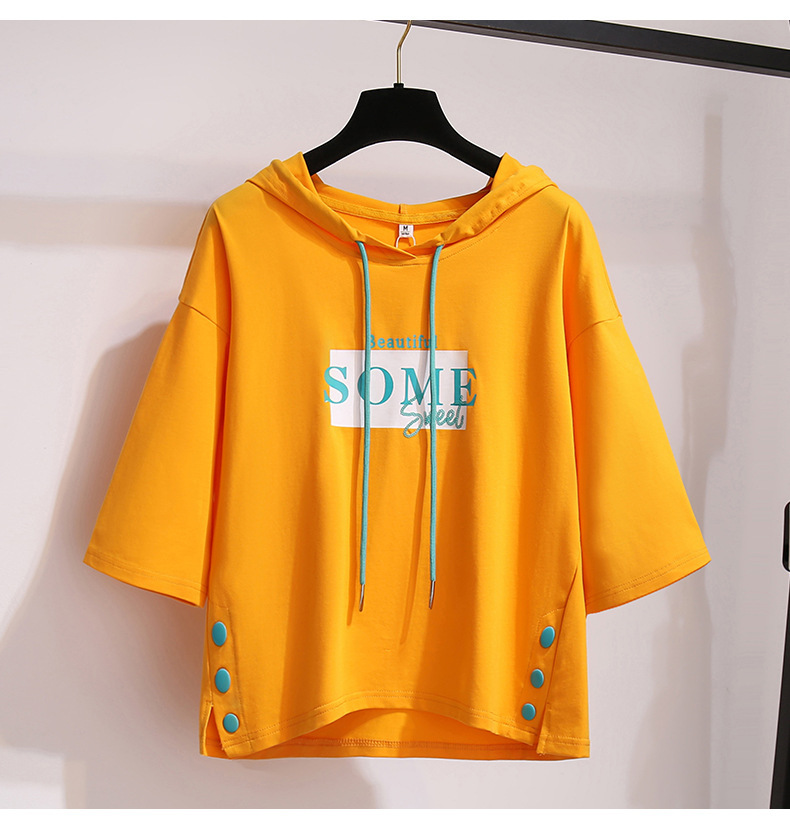 Women's Clothing 2023 Summer New Sun Protection Hooded Short Sleeve T shirt Female Student Clothes Female Loose Tops Women's Clothing Wholesale_autovado.com