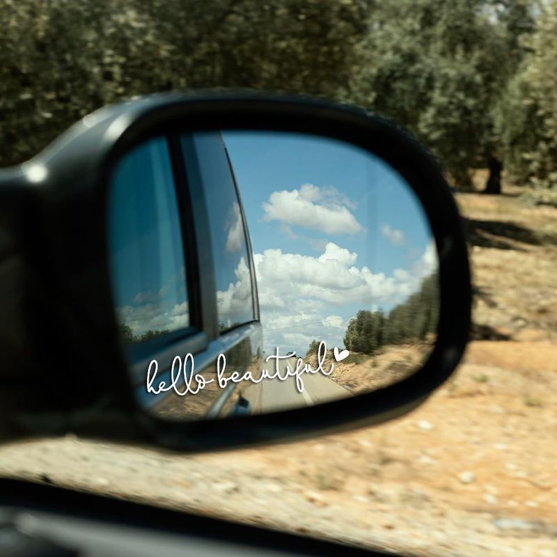 Hello Beautiful car rearview mirror sticker rearview mirror female decoration decal_autovado.com