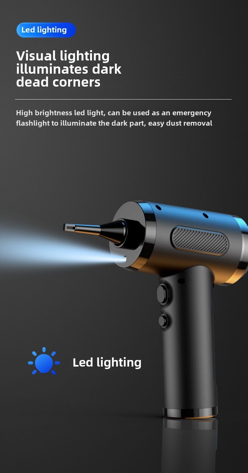 New car dust blower blowing and suction integrated handheld high power 50000RPM household car wireless vacuum cleaner_autovado.com