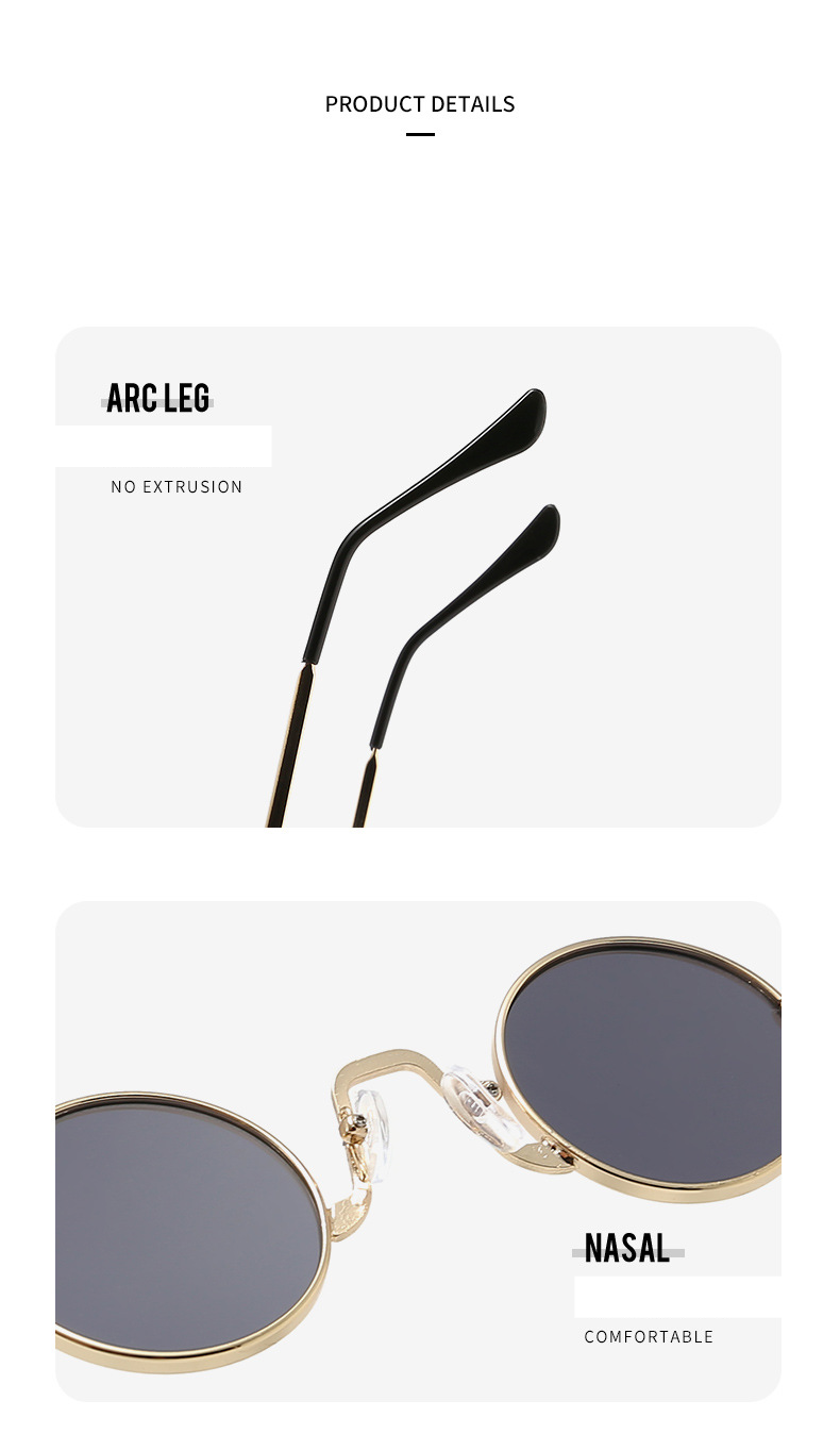 Unisex Prince Mirror Steampunk Retro Small Round Sunglasses Small Frame Sunglasses Glasses_autovado.com