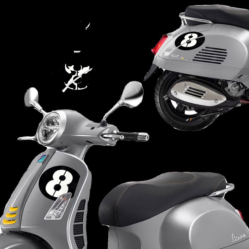 Suitable for Vespa Vespa car body modification GTS300 GTV no. 6 waterproof decals_autovado.com