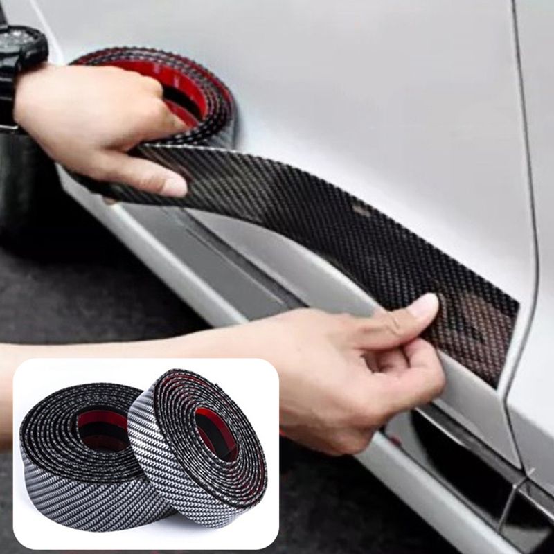 Yuanmheng Car Styling Carbon Fiber Rubber Door Sill Protector Trim Strip Decor Sticker_autovado.com