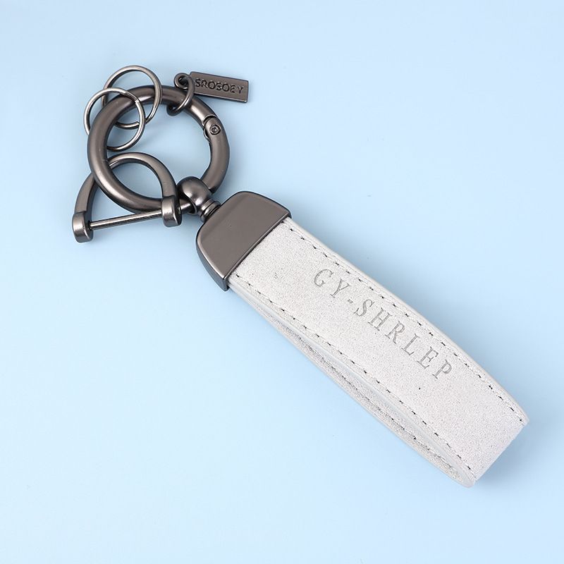 Suede Car Keychain Pendant Creative Personality Simple Key Chain Ring Men And Women Couple Lanyard Waist Hanging_autovado.com