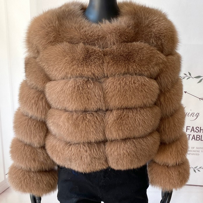 Women's Fur Coat Imitation Fox Fur Splicing Winter Thickened Warm Long-sleeved Short Fur Coat_autovado.com