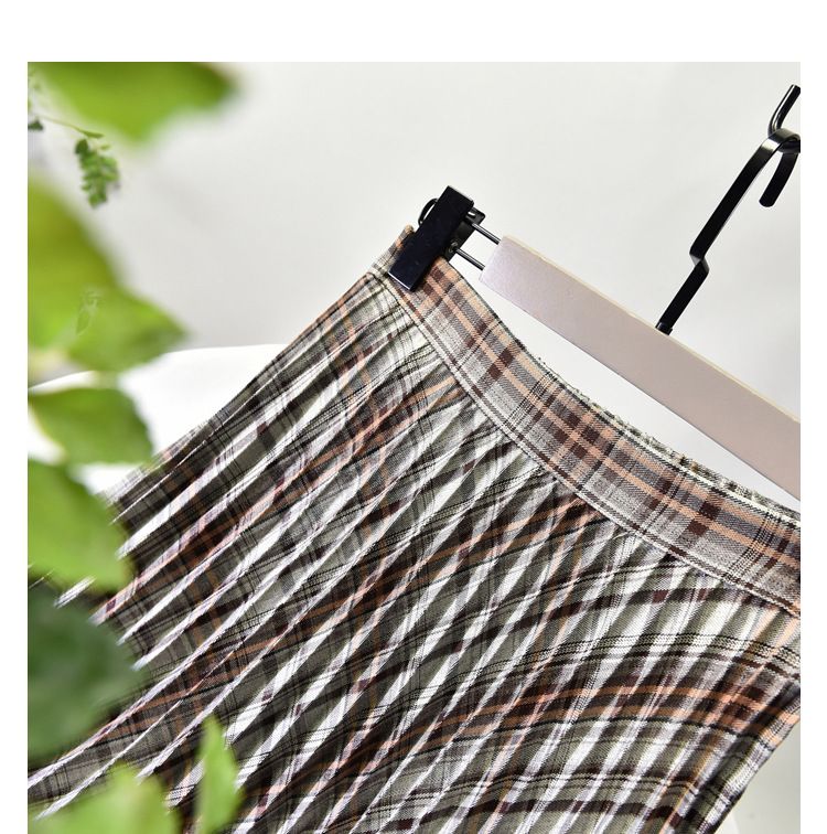 Women's Clothing Chic temperament slim plus size pleated skirt autumn and winter new high waist A line skirt women's medium and long_autovado.com