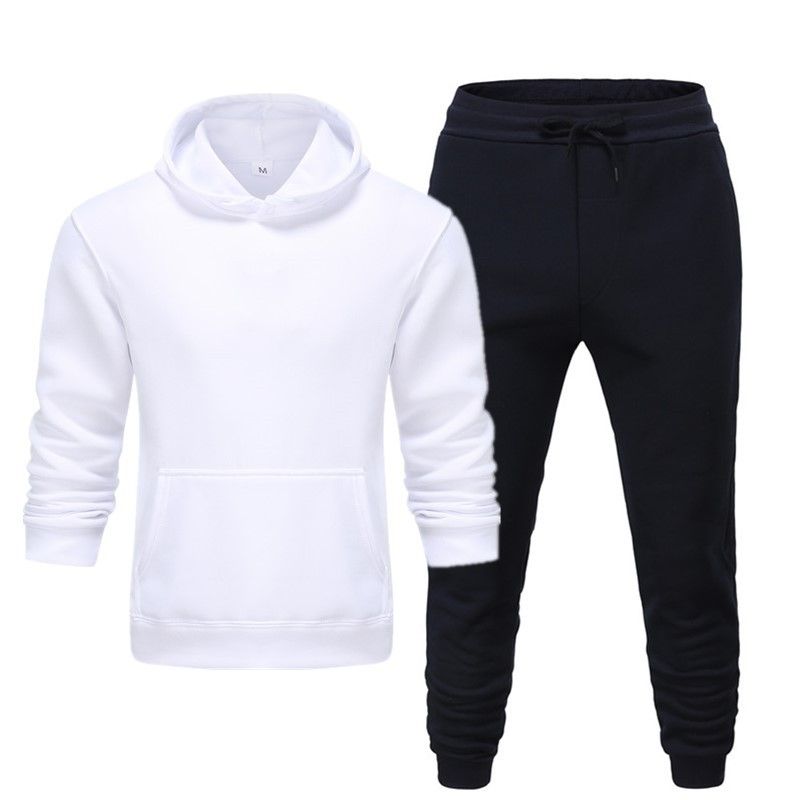 Men's Clothing men's casual sports fitness solid color sweatshirt suit hooded sweatshirt_autovado.com