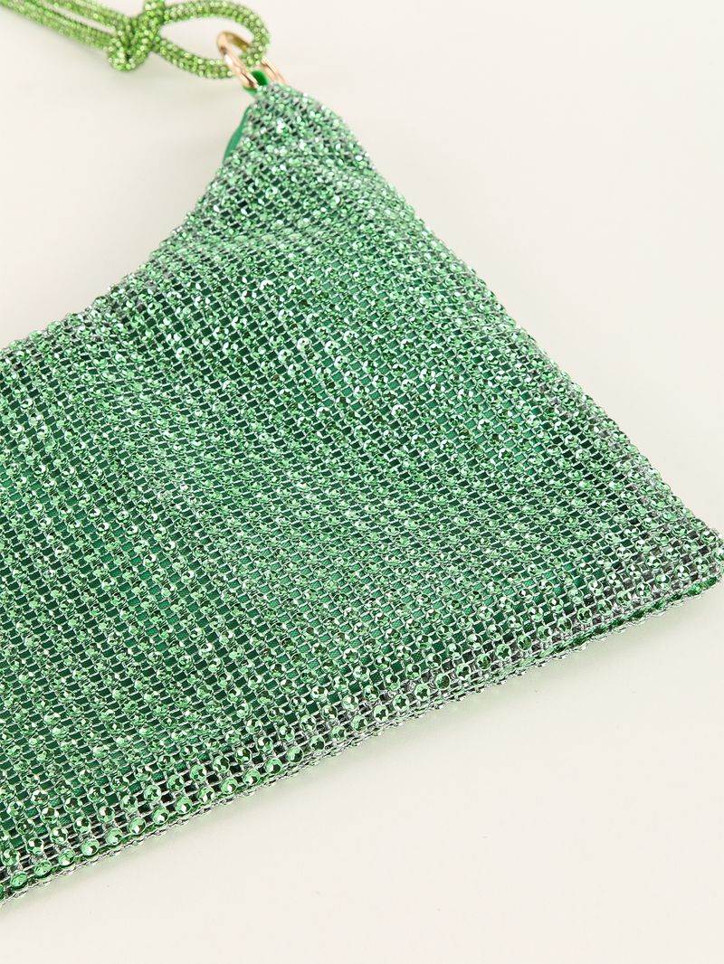 rhinestone knotted armpit bag diamond-studded trendy niche shoulder evening bag_autovado.com