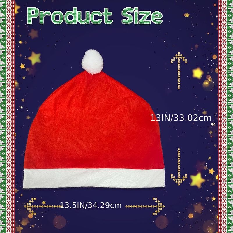 Christmas Car Seat Santa Hat Cross-Border Hot-Selling Headrest Cover Decorative Supplies Scene Setup Props_autovado.com