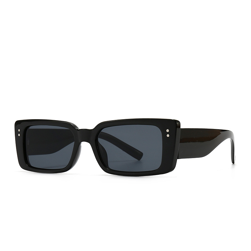 new modern retro square frame narrow rivet sunglasses INS style street photography big-name sunglasses 321_autovado.com