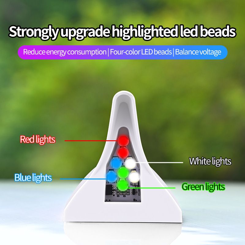 Solar Shark Fin Antenna Universal Car Roof Modification Anti-Collision Flashing Warning Decorative Light_autovado.com