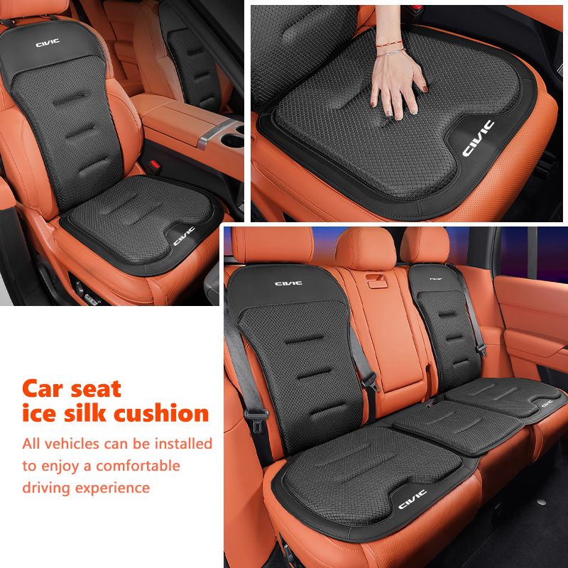 Car Seat Cover Ice Silk Backrest Cushion Rearseat Protector Mat For Honda Typer Civic 4d 10th 8th Gen 2018 2019 2017_autovado.com