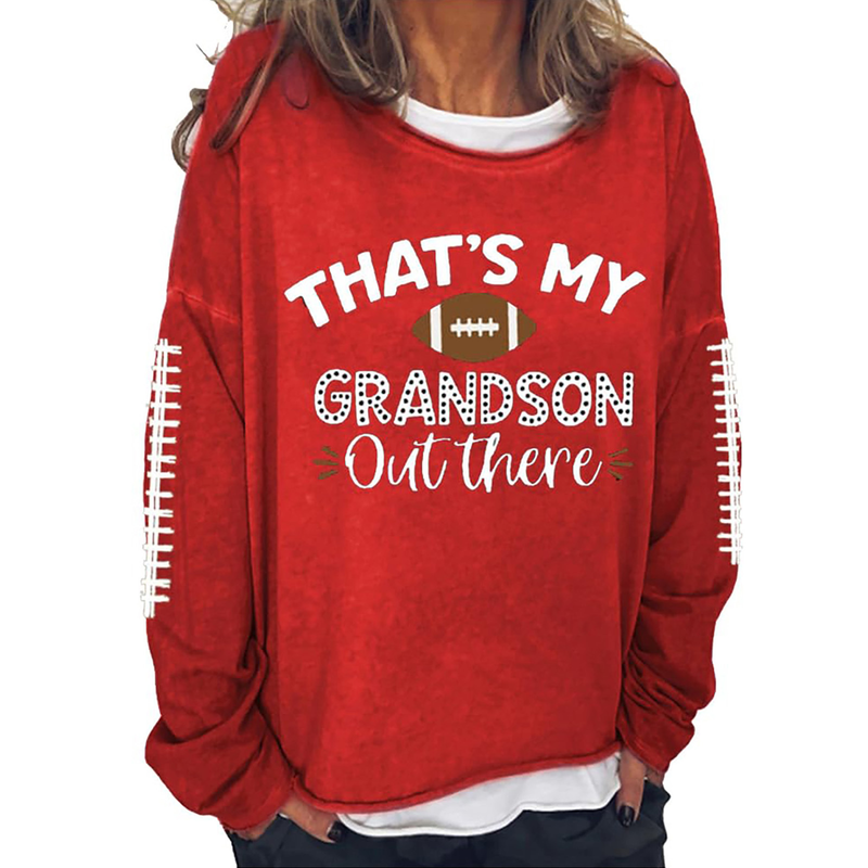 Women's Clothing Autumn and Winter Women's Clothing Digital Football Print Round Neck Long Sleeve Casual Sweater_autovado.com