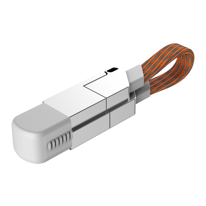 RWINEL Zinc Alloy Six In One Swiss Army Knife Wire Portable Keychain PD60W Fast Charging Data Cable_autovado.com