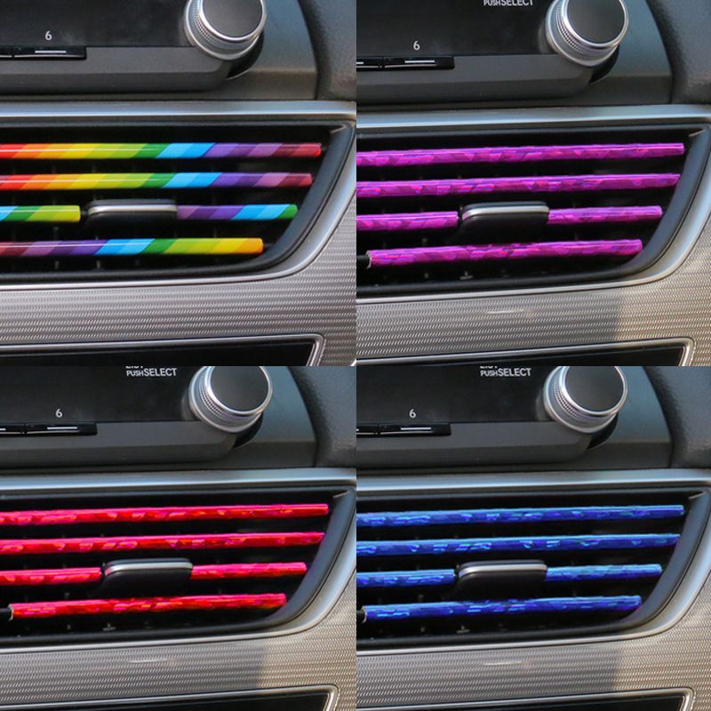 Automotive Air Conditioning Vent Decorative Clip Modification Interior Supplies U-shaped Electroplating Bright Strip_autovado.com