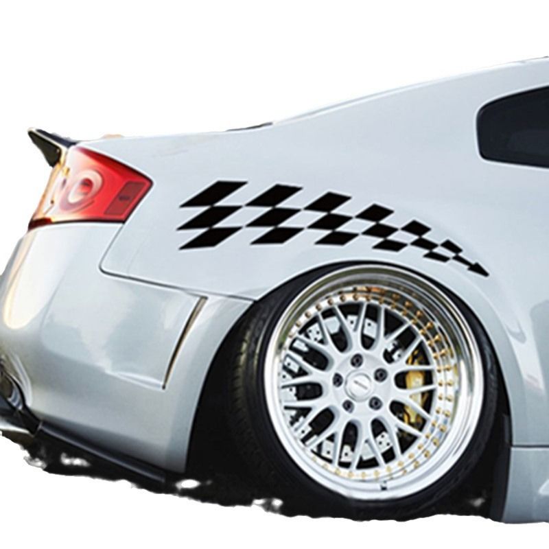 New Product Grid Flag Arch Reflective Scratch Blocking Long Strip Car Wheel Sticker Matching_autovado.com